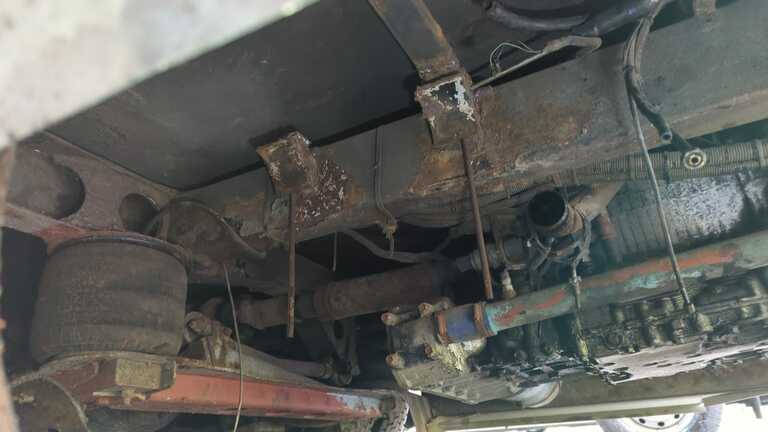 Picture of the location where the Fuel tank was after it was removed